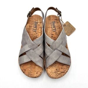 Born Shona Strappy Wedge Sandals Size 8